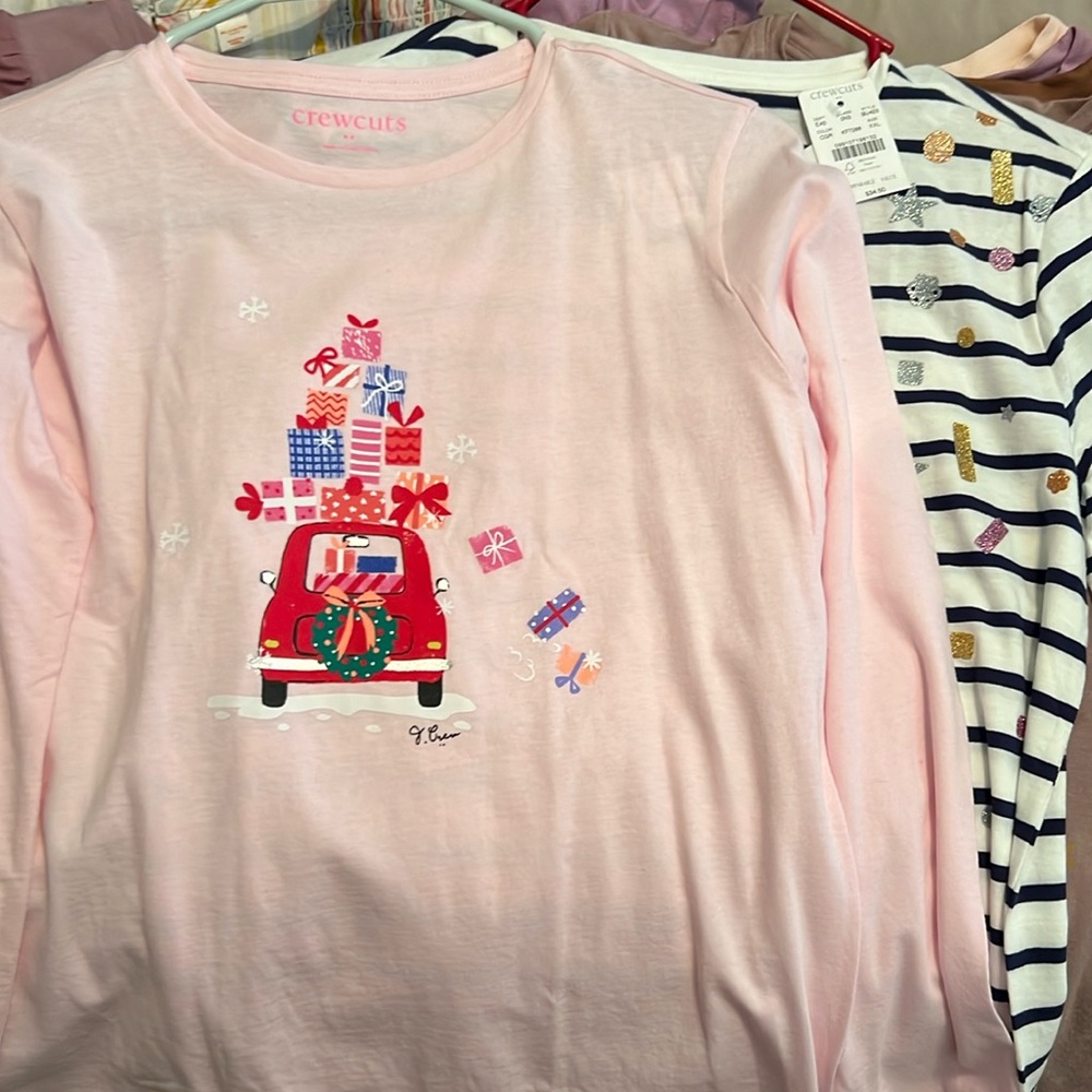 NWT J. Crew Girls long sleeve shirts, bundle of 2